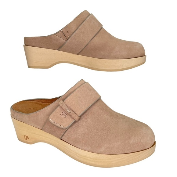 Gentle Souls Henley Tan Leather Wooden Platform Womens Clog Size 6.5M - Picture 10 of 16